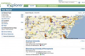 Hands on: Campus Explorer finds colleges, odds of admission