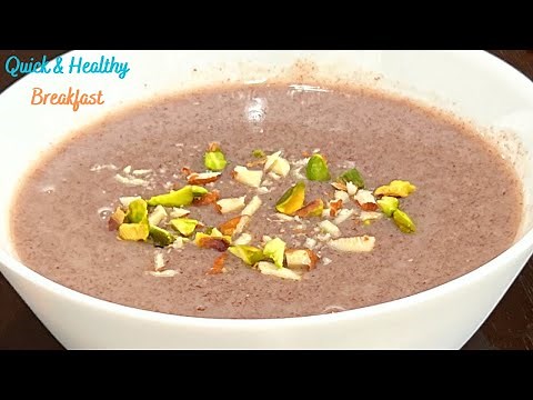 Ragi Malt Recipe - Quick & Healthy Breakfast Recipe - Ragi Porridge-Ragi Java-Finger Millet Recipes