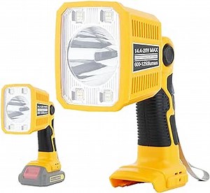 LED Work Light for Dealt 18V/20V MAX Lithium Battery, 18W LED Jobsite Light with USB Port, 1250LM Flood Light with 110° Pivoting Head