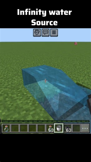 Infinity water source in Minecraft in one bucket #minecraft