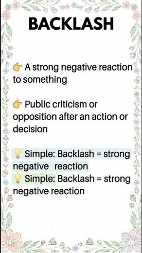 Backlash Meaning in English | Collocations + Examples