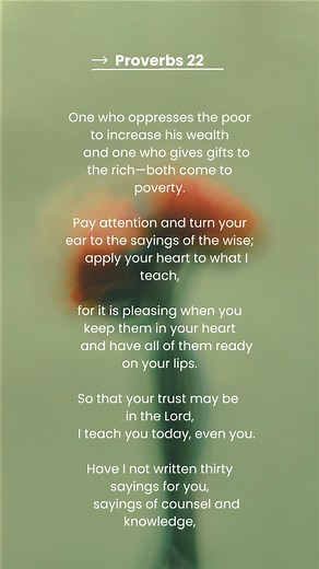 Day 22 = Proverbs 22! In this chapter, we begin the Thirty Sayings of the Wise! Let's get into The Word today! | Cathedral of Faith