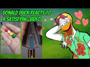 Donald Duck REACTS To Satisfying Videos (DON'T LAUGH CHALLENGE) #animated