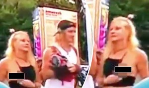 Woman FLASHES during BBC broadcast from Folk Festival