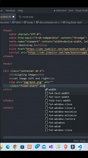 How to align image left and right in bootstrap #html #css #bootstrap #image #alignment #shorts