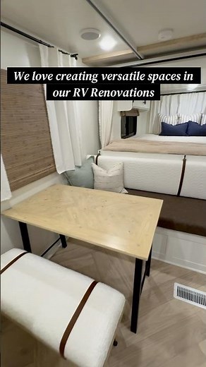 Herringbone RV Dinette table and custom bench
