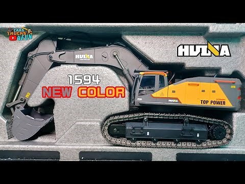New Color on RC Excavator Huina 1594 | Unboxing & First Drive | Cars Trucks 4 Fun