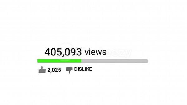 Download Social Media Views and Like Counting YouTube 1 Million Views Counter Like Increasing Views And Likes on White Background. 4K Resolution for free