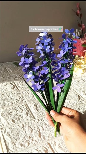 handmade flowers from paper bag✨💜#ytshorts #ektascreativity #craft