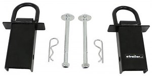 Stake Pocket Tie-Down Anchors - Black Powder Coat - 2-3/4" D-Ring - 4,000 lbs - Qty 2 PackEm Tie Dow