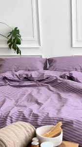 Striped Purple Bedding Set – Duvet Cover, Pillowcases, Fitted or Flat Sheet – 100% Cotton – Made to Order – Twin, Queen, King - Etsy