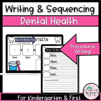 Kinder & 1st Brushing Teeth & Science Visual | Procedural Sequence Writing Vocab