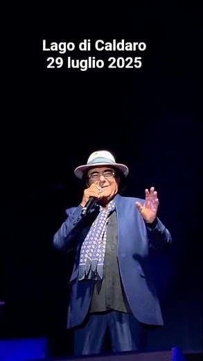 Albano Carrisi concert in the rain at Lake Caldaro, South Tyrol, July 29, 2025