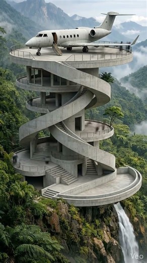 Luxury Airplane House on a Cliff 🤯✈️shorts #bushcraft #survival #outdoors #satisfying #construction