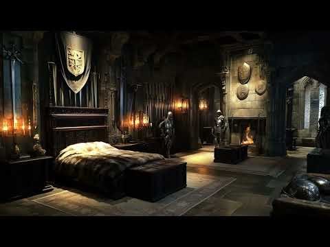 Knight’s Chamber | Medieval Fireplace Ambience ASMR