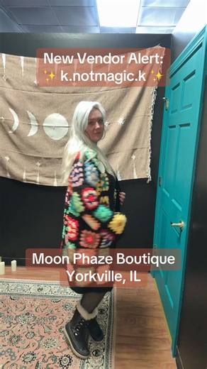 18 reactions | Moon Phaze Boutique is proud to announce our newest vendor: k.notmagic.k crochet! Hats, hand warmers, bags/pouches, shawls, even pants and a full cardigan! All hand-crocheted! #yorkvilleil #illinois #smallbusiness #crochet #giftideas | Moon Phaze Boutique | Facebook
