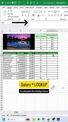 Excel Cheatsheet: Bonus Calculator Tutorial