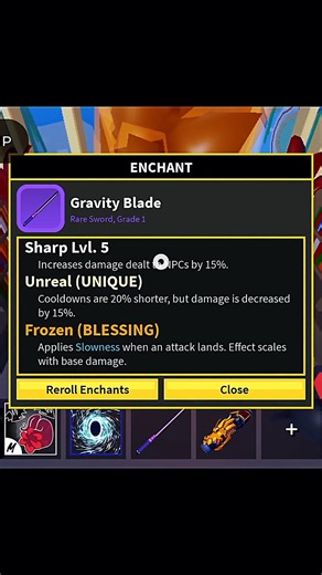 Getting Blessing In My Gravity Blade 🔥😱 #roblox #bloxfruits #shorts #blessings