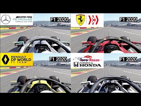 F1 2018 vs F1 2019 vs F1 2020: Direct Engine Sound Comparison (Upshifts and Downshifts)