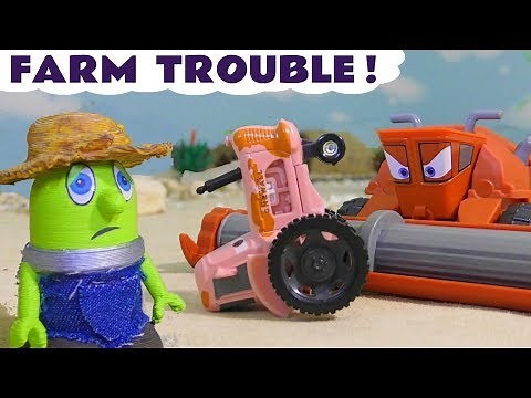 Funny Funlings Farm Trouble with Cars Mater and Frank