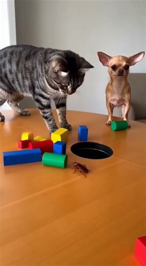 Block Impact Vibration Trap — The cat sets a trap and waits in silence