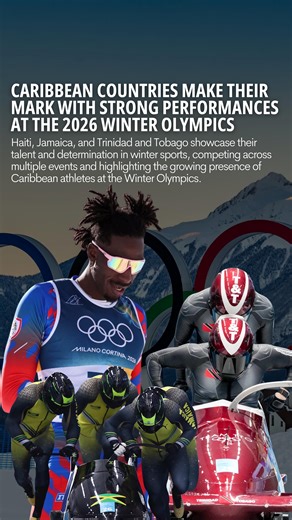 Haiti, Jamaica, and Trinidad and Tobago are making their mark at the 2026 Winter Olympics in Milano Cortina. Haiti’s Stevenson Savart became the first Haitian to compete in Olympic cross-country skiing, carrying the flag at the Opening Ceremony alongside alpine skier Richardson Viano. Jamaica returned with a strong bobsleigh team and an alpine skier, continuing the island’s legendary presence in winter sports. Trinidad and Tobago also competed in bobsleigh and alpine skiing, showcasing the growi