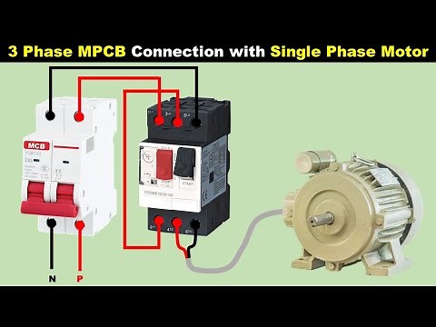 3 Pole MPCB Connection with Single Phase Motor @ElectricalWiringSchool