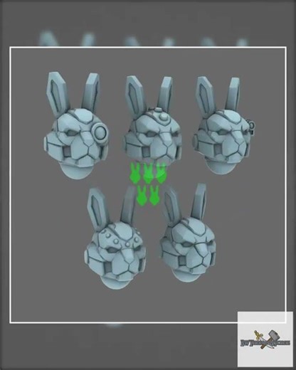 From BW Terrain & Forge: Mecha Furry V10K Bunny Mech Helmets X 10