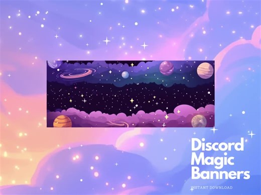 Discord Banner | Cosmic Space Night Theme | Galaxy & Planet Aesthetic | Starry Night Clouds | Custom Discord Profile Server Banners - Etsy