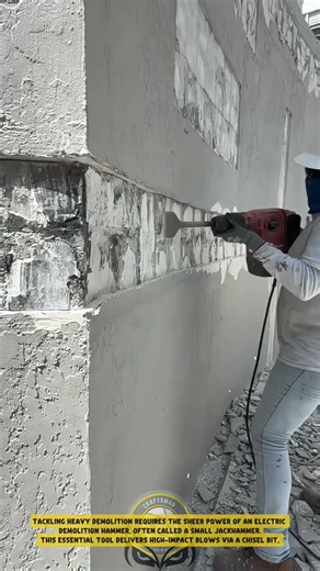 Demolition of Hard Concrete Using Electric Demolition Hammers- Good Tool and Machinery in Daily Work
