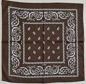 Oversized Paisley Bandana: 100% Cotton, 27" Brown & White - Etsy