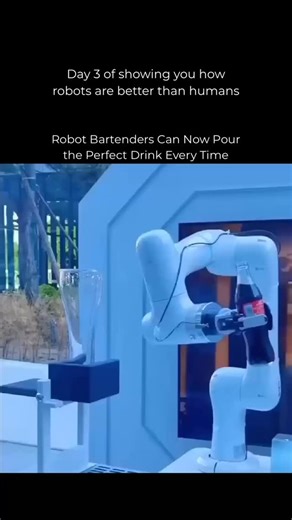 Robotics on Instagram: "Follow US (@ROBOTICS) to learn something NEW everyday 🚀 Robot bartenders have arrived. 🍹 This arm reads the bottle, tilts with perfect control, and pours the drink with zero spills, same flow every time. Are you tipping a machine for service like this? #ai #artificial #artificialintelligence #aiagents #chatgpt #openai #grok #business #machine #machines #factory #robot #robots #robotics"
