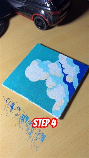 How to draw clouds in 4 steps easy✨ | Acrylic Colors paintings #drawing #paintingideas #tutorial