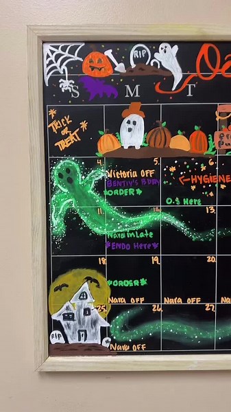 October chalkboard calendar — October Chalkboard Calendar