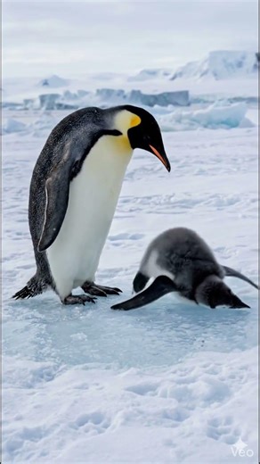 A Mother's Warmth in the Freezing Antarctic ❄️🐧