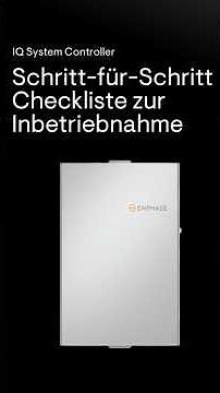 Schritt-für-Schritt Checkliste zur Inbetriebnahme IQ System Controller