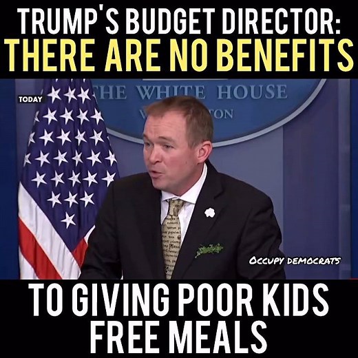 11M views · 72K reactions | WOW. Here's Trump's budget guy defending their plan to CUT meals for poor kids in after-school programs. DESPICABLE! Video by Occupy Democrats, LIKE our page for more! | Occupy Democrats | Facebook