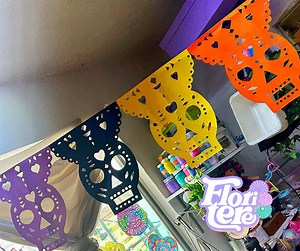 Papel picado en forma de calavera 💀 #FLORITERE #manualidades #diademuertos | Floritere Manualidades y Más
