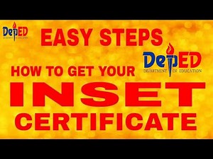 How to get INSET CERTIFICATE || Easy Steps