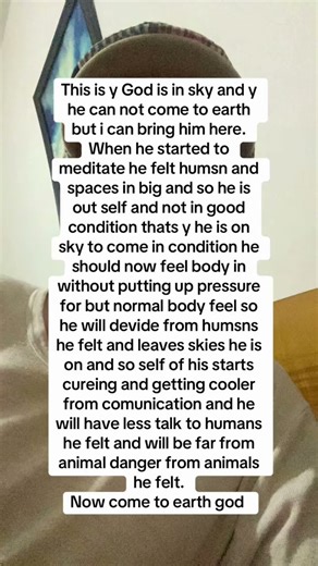 This is y God is in sky and this is how you come to earth God