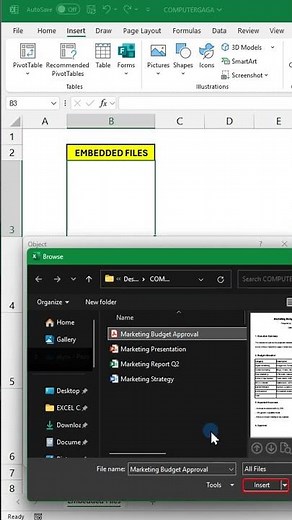 Excel Tips #215: How to Add Clickable Files in Excel 📎 (Easy Trick)