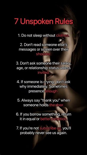 7 Unspoken Rules Everyone Should Know #psychologyfacts