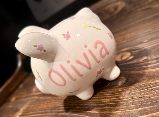 Personalized Piggy Bank: Custom Hand-painted and Kiln-fired Ceramic Keepsake for Kids - Etsy
