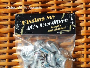 Personalized 50th Birthday Treat Bags: Kissing 40s Goodbye W/ 1975 Trivia - Etsy