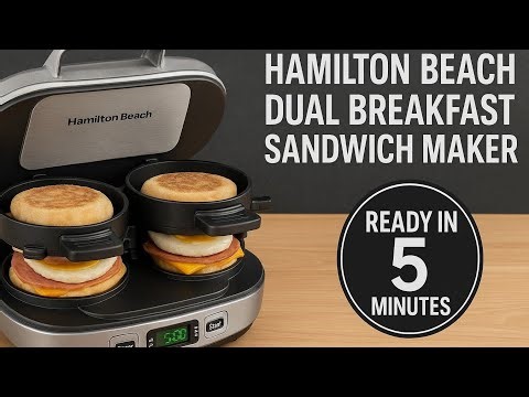 Hamilton Beach Dual Breakfast Sandwich Maker Review 🍳 | Ready in 5 Minutes!