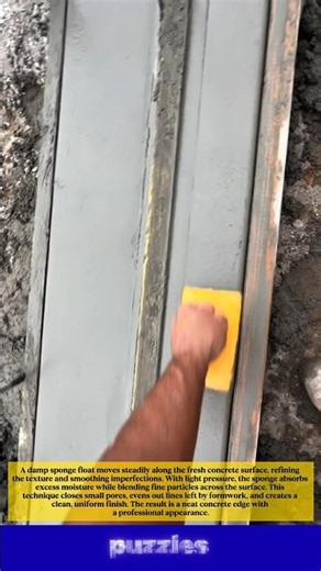 Perfect Concrete Edge Finish 👷 Smooth Sponge Technique!