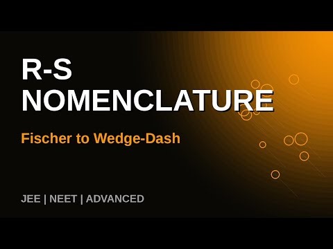 R-S Configuration | Fischer Projection & Wedge Dash | Stereochemistry | JEE Advanced