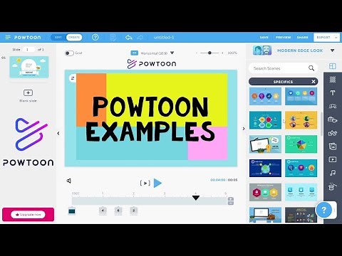 Powtoon Examples - Adding A Ready Made Powtoon Scene - Animation Video Tutorial
