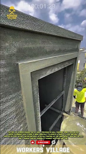 “Expert Finishers Use Brushes for Neat and Precise Wall Finishes!”” #construction #wellworkers
