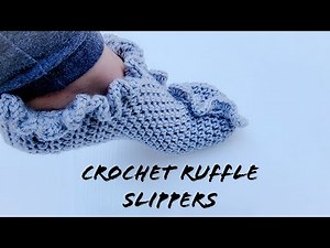 How to Crochet Slippers with ruffle Super Easy and Fast for Beginners